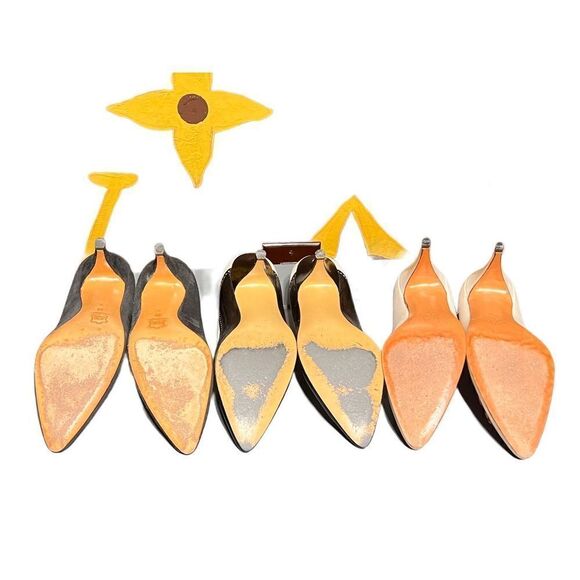 Vintage Leather Designer Narrow Pumps Size 7N Anne Klein, Nina, Garolini - Picture 3 of 6